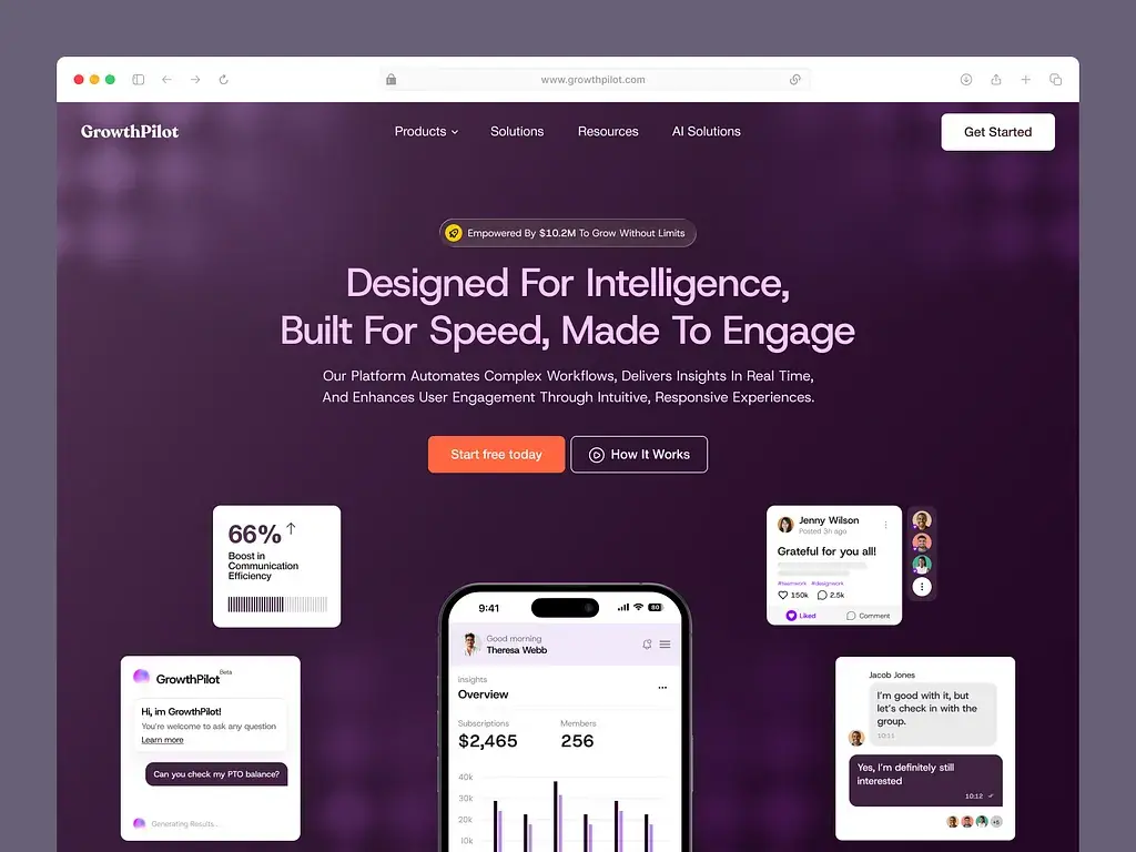 GrowthPilot - AI marketing website