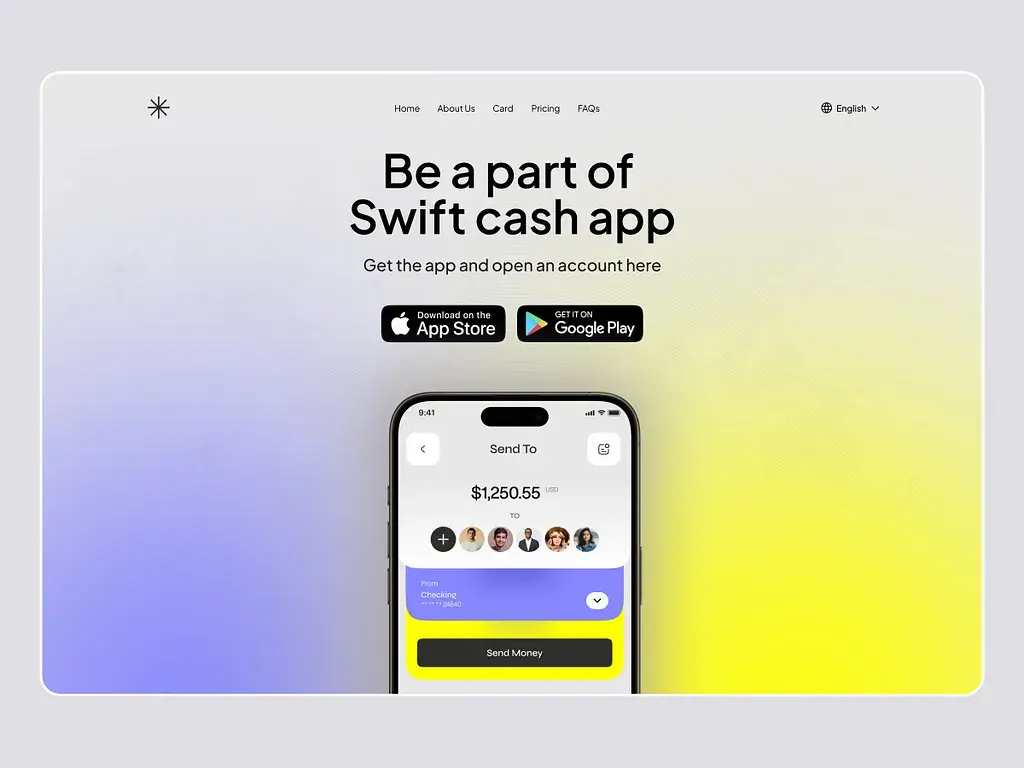 Finance Mobile App Landing Page BlockAI Studio